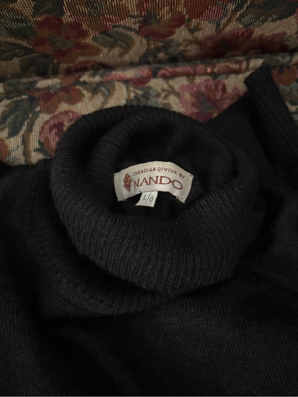 Canadian Qiviuk by Nando Muskox Merino Silk Turtleneck Sweater Black Men unisex